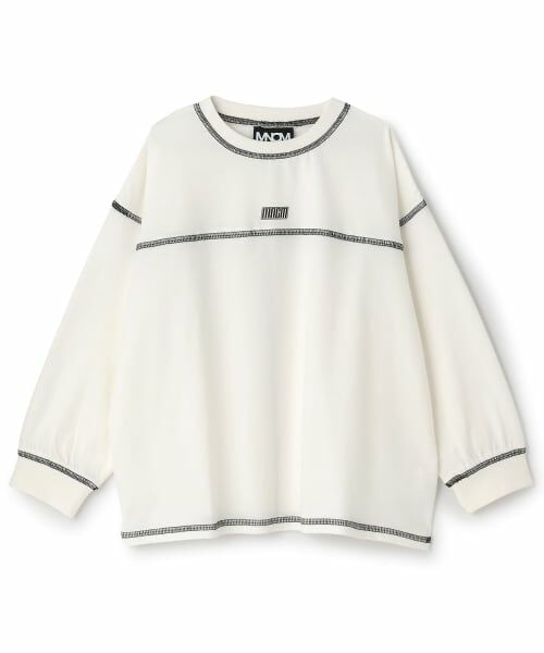 b・ROOM / ビールーム Tシャツ | 【MNCM】配色ステッチ長袖Tシャツ(アイボリー)