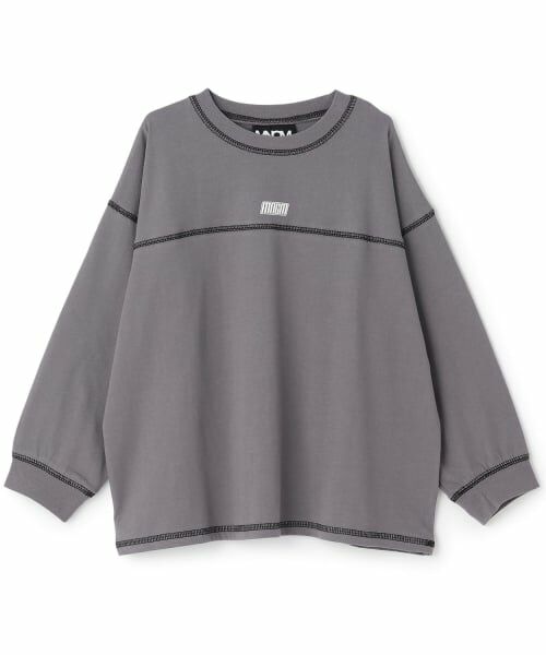 b・ROOM / ビールーム Tシャツ | 【MNCM】配色ステッチ長袖Tシャツ(チャコール)
