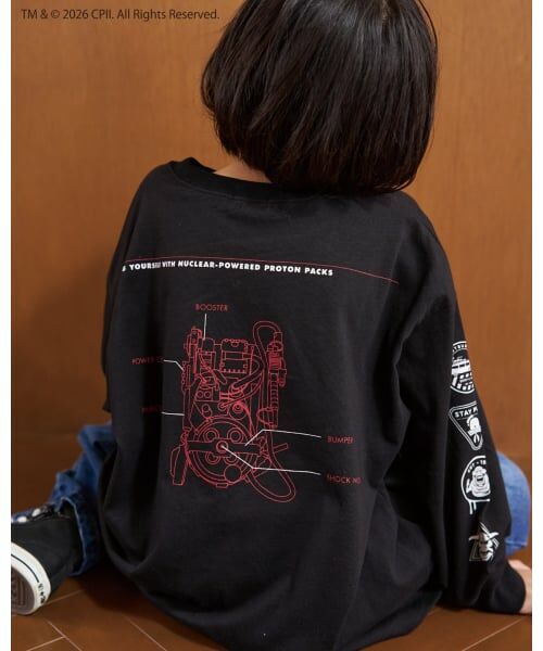 b・ROOM / ビールーム Tシャツ | 【ゴーストバスターズ】ロゴ蓄光長袖Tシャツ【子供服】【キッズ】【男の子】 | 詳細4