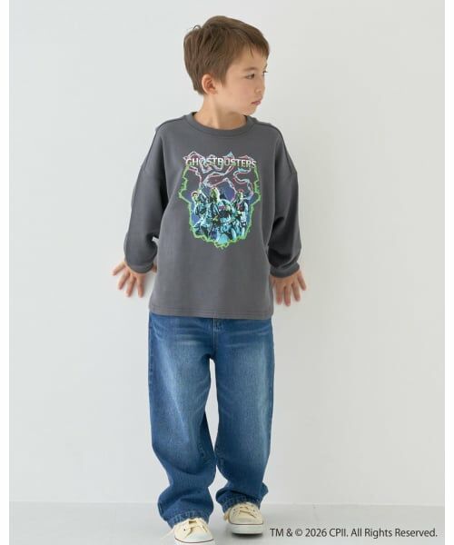 b・ROOM / ビールーム スウェット | 【ゴーストバスターズ】オーバーサイズスウェット【子供服】【キッズ】【男の子】(チャコール)