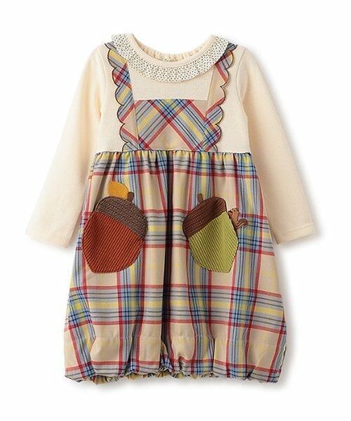 baby Cheer / ベイビーチアー ミニ丈・ひざ丈ワンピース | どんぐりワンピース（ECRU(キナリ)）