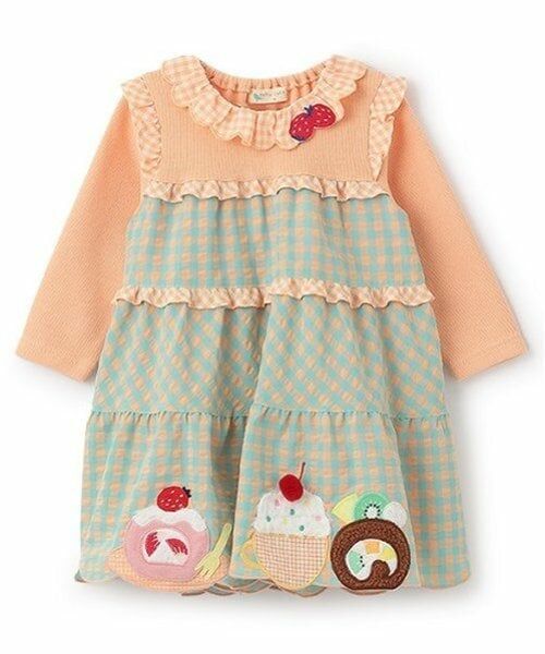 baby Cheer / ベイビーチアー ミニ丈・ひざ丈ワンピース | ロールケーキワンピース（ライト オレンジ）