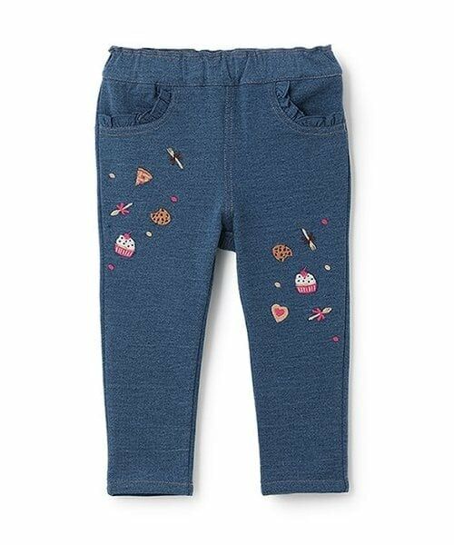 baby Cheer / ベイビーチアー その他パンツ | スイーツ刺しゅうニットデニムパンツ（紺）