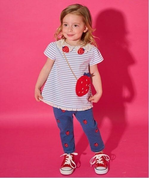 baby Cheer / ベイビーチアー ショート・ハーフ・半端丈パンツ | いちごニットデニムパンツ | 詳細9