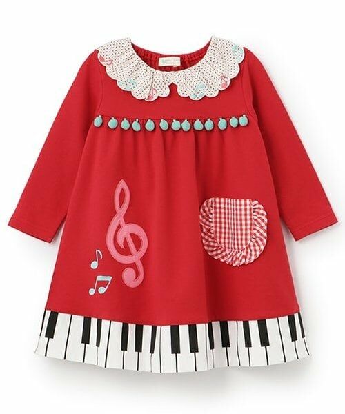 baby Cheer / ベイビーチアー ミニ丈・ひざ丈ワンピース | ピアノワンピース（赤）