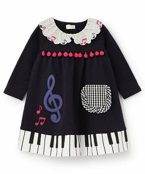 baby Cheer / ベイビーチアー ミニ丈・ひざ丈ワンピース | ピアノワンピース（紺）
