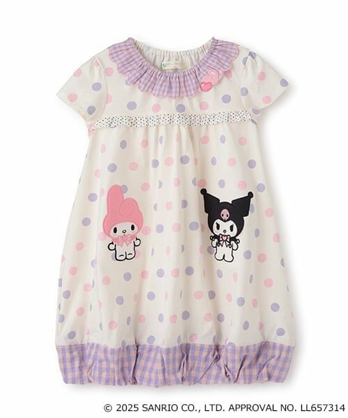 baby Cheer / ベイビーチアー ミニ丈・ひざ丈ワンピース | 【MY MELODY／KUROMI】ワンピース（ラベンダー）