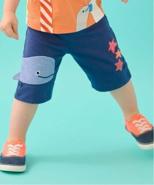 baby Cheer / ベイビーチアー ショート・ハーフ・半端丈パンツ | クジラハーフパンツ(紺)