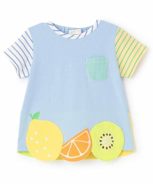 baby Cheer / ベイビーチアー Tシャツ | 裾フルーツTシャツ（ブルー）