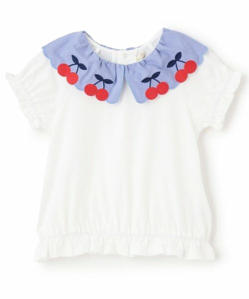 baby Cheer / ベイビーチアー Tシャツ | さくらんぼ衿Tシャツ（オフ ホワイト）