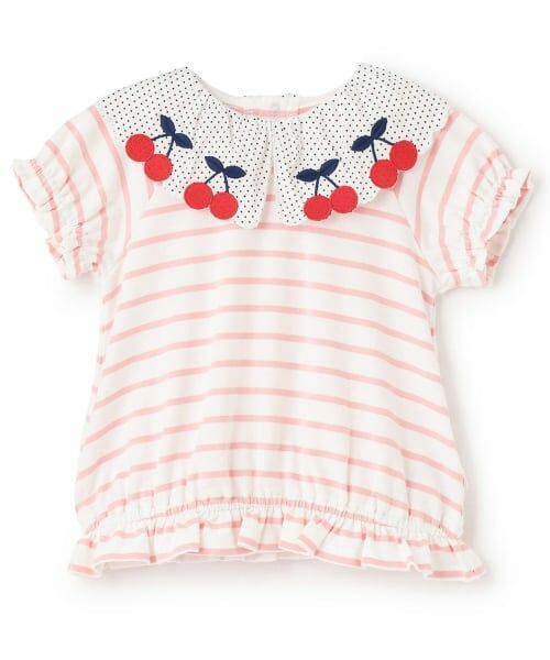 baby Cheer / ベイビーチアー Tシャツ | さくらんぼ衿Tシャツ（ピンク）