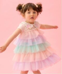 baby Cheer / ベイビーチアー ミニ丈・ひざ丈ワンピース | アイス衿チュールワンピース