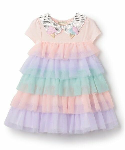 baby Cheer / ベイビーチアー ミニ丈・ひざ丈ワンピース | アイス衿チュールワンピース | 詳細1