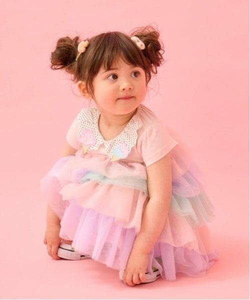 baby Cheer / ベイビーチアー ミニ丈・ひざ丈ワンピース | アイス衿チュールワンピース | 詳細12