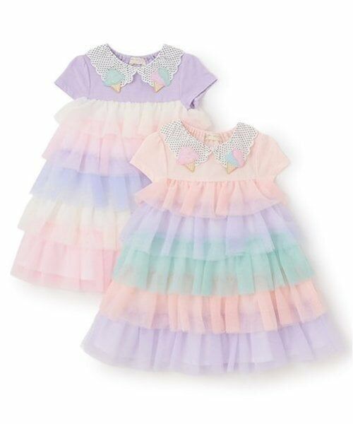 baby Cheer / ベイビーチアー ミニ丈・ひざ丈ワンピース | アイス衿チュールワンピース | 詳細8