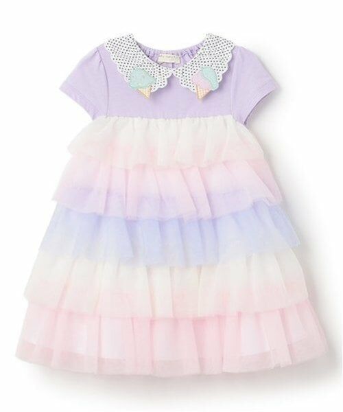 baby Cheer / ベイビーチアー ミニ丈・ひざ丈ワンピース | アイス衿チュールワンピース | 詳細14