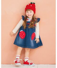 baby Cheer / ベイビーチアー ミニ丈・ひざ丈ワンピース | イチゴポケットジャンパースカート