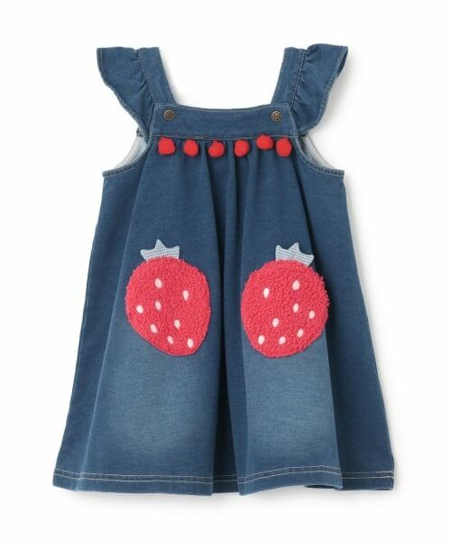 baby Cheer / ベイビーチアー ミニ丈・ひざ丈ワンピース | イチゴポケットジャンパースカート | 詳細1