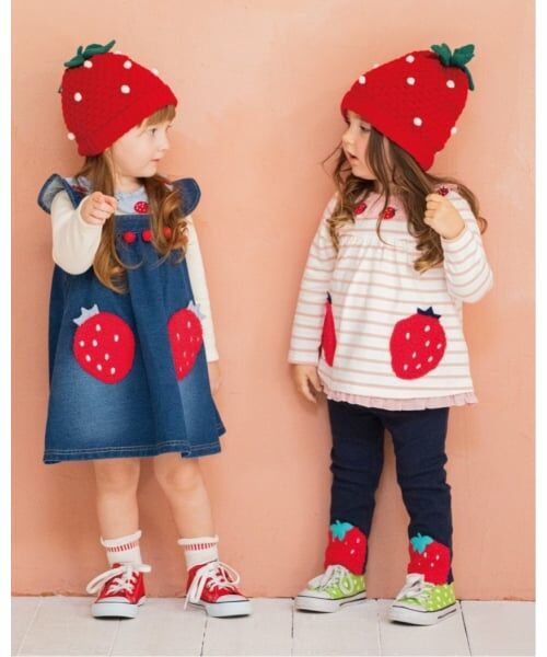 baby Cheer / ベイビーチアー ミニ丈・ひざ丈ワンピース | イチゴポケットジャンパースカート | 詳細11