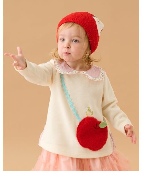 baby Cheer / ベイビーチアー スウェット | りんごポシェットトレーナー（ECRU(キナリ)）