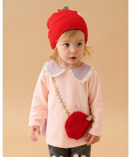 baby Cheer / ベイビーチアー スウェット | りんごポシェットトレーナー（ピンク）