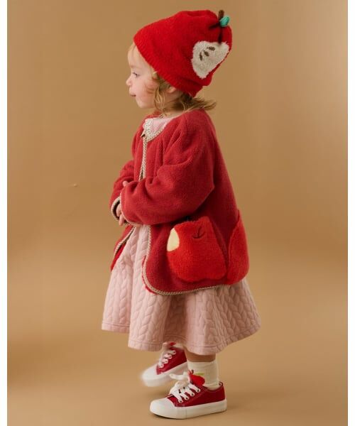 baby Cheer / ベイビーチアー ミニ丈・ひざ丈ワンピース | りんごポケットジャンパースカート | 詳細13