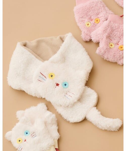 baby Cheer / ベイビーチアー マフラー・ショール・スヌード・ストール | ねこマフラー（ECRU(キナリ)）