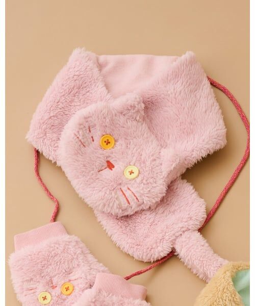 baby Cheer / ベイビーチアー マフラー・ショール・スヌード・ストール | ねこマフラー（ピンク）