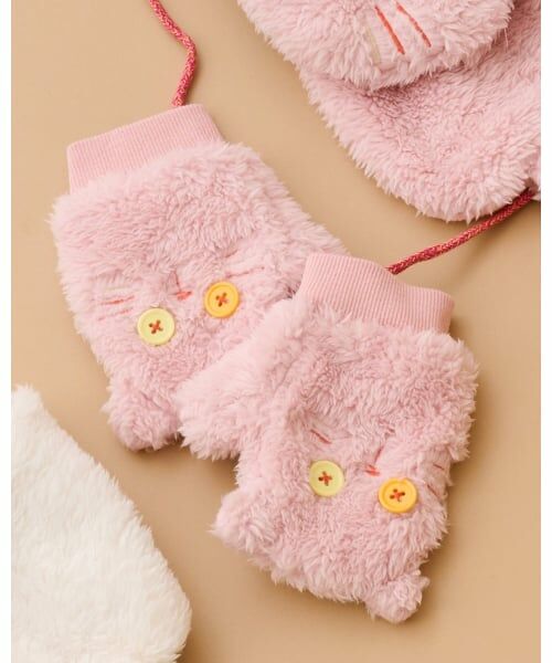 baby Cheer / ベイビーチアー 手袋 | ねこミトン（ピンク）