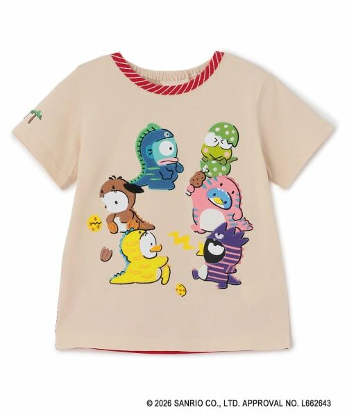 baby Cheer / ベイビーチアー Tシャツ | 【はぴだんぶい】恐竜Tシャツ（薄ベージュ）