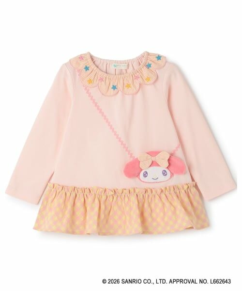 baby Cheer / ベイビーチアー Tシャツ | 【マイメロディ/シナモロール/クロミ】ポシェット長袖Tシャツ（ピンク）