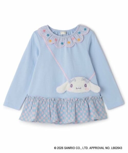 baby Cheer / ベイビーチアー Tシャツ | 【マイメロディ/シナモロール/クロミ】ポシェット長袖Tシャツ（ブルー）