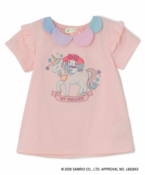 baby Cheer / ベイビーチアー Tシャツ | 【マイメロディ/シナモロール/クロミ】ユニコーンTシャツ（ピンク）