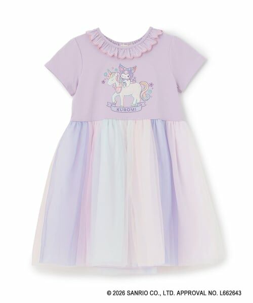 baby Cheer / ベイビーチアー ミニ丈・ひざ丈ワンピース | 【マイメロディ/シナモロール/クロミ】ユニコーンワンピース(ラベンダー)