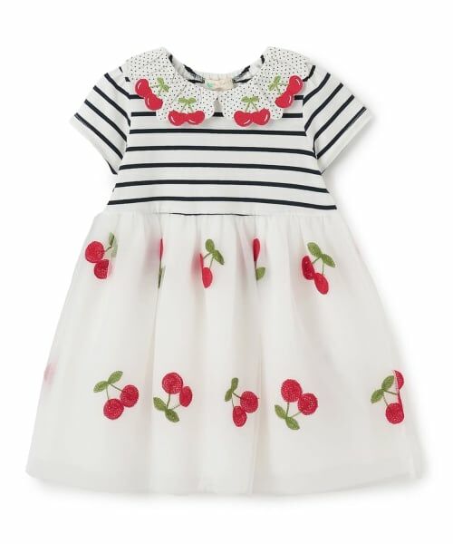 baby Cheer / ベイビーチアー ミニ丈・ひざ丈ワンピース | さくらんぼワンピース（紺）