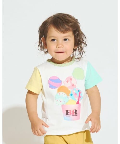 baby Cheer / ベイビーチアー Tシャツ | 【サーティワン アイスクリーム】バイカラーTシャツ(オフ ホワイト)