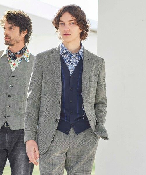 BAKER STREET / ベイカー・ストリート テーラードジャケット | 【セットアップ対応可能】クリスピーグレンチェックハッキングジャケット(グレー1)