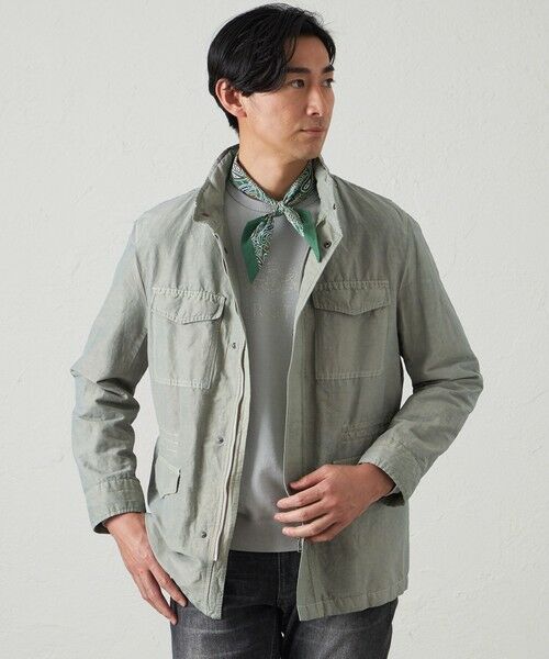 BAKER STREET/ベイカー・ストリート 【ウォッシャブル】ガーメントダイミリタリージャケット ライトグリーン4 L BAKER STREET/ベイカー・ストリート 【ウォッシャブル】ガーメントダイミリタリージャケット ライトグリーン4 L