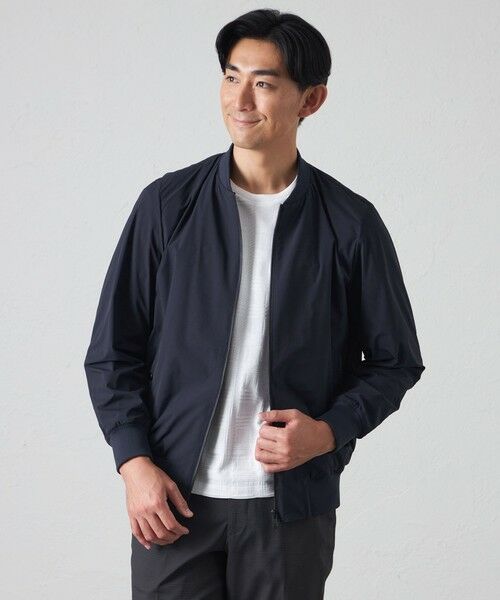 BAKER STREET/ベイカー・ストリート 【ウォッシャブル】タータンバックプリントボマージャケット ネイビー2 L BAKER STREET/ベイカー・ストリート 【ウォッシャブル】タータンバックプリントボマージャケット ネイビー2 L