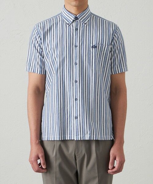 BAKER STREET / ベイカー・ストリート シャツ・ブラウス | 綿麻オルタネイトストライプシャツ | 詳細3