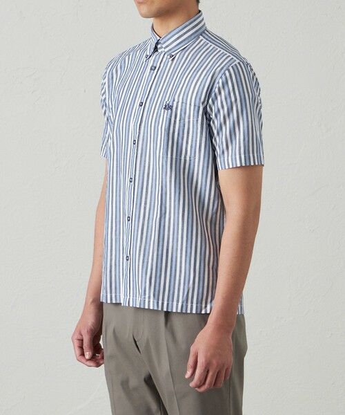 BAKER STREET / ベイカー・ストリート シャツ・ブラウス | 綿麻オルタネイトストライプシャツ | 詳細4