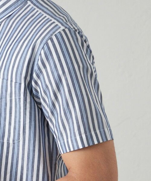 BAKER STREET / ベイカー・ストリート シャツ・ブラウス | 綿麻オルタネイトストライプシャツ | 詳細7