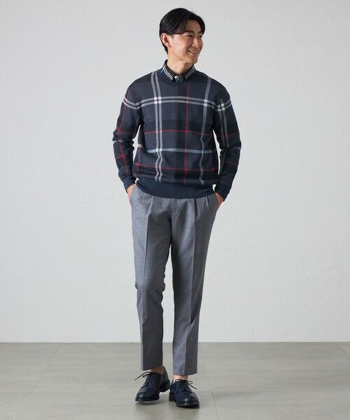 BAKER STREET / ベイカー・ストリート ニット・セーター | 【ウォッシャブル】タータンクルーネックニット | 詳細3
