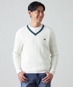 BAKER STREET / ベイカー・ストリート ニット・セーター | 【ウォッシャブル】綿麻チルデンVネックニット