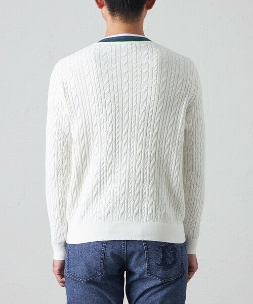 BAKER STREET / ベイカー・ストリート ニット・セーター | 【ウォッシャブル】綿麻チルデンVネックニット | 詳細5