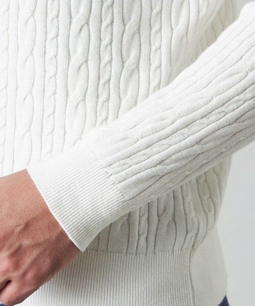 BAKER STREET / ベイカー・ストリート ニット・セーター | 【ウォッシャブル】綿麻チルデンVネックニット | 詳細6