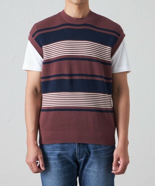 BAKER STREET / ベイカー・ストリート ニット・セーター | 【ウォッシャブル】畔ボーダーベスト | 詳細4