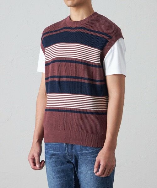 BAKER STREET / ベイカー・ストリート ニット・セーター | 【ウォッシャブル】畔ボーダーベスト | 詳細5