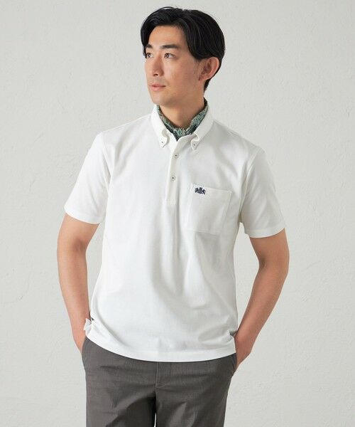 BAKER STREET / ベイカー・ストリート カットソー | 綿ポリエステルドレスポロシャツ(ホワイト1)