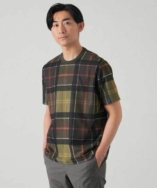 BAKER STREET / ベイカー・ストリート カットソー | レイヤードタータンTシャツ(グリーン3)